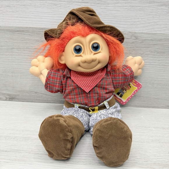 Russ Other - Russ Troll Cowboy NWT Buckaroo Farmer Orange Hair Soft Body 13" Plush Doll